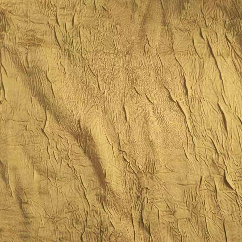 High quality 50D yellow crumple gloss Crepe crinkle polyester pleated fabric for dress