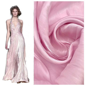 New arrival elegant liquid crystal shinny silk satin glitter fabric for party dress evening gown