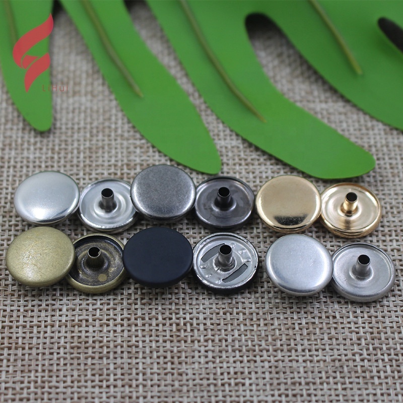 Lihui hardware jeans buttons with logo shank button Light gold coat Enamel Custom Button