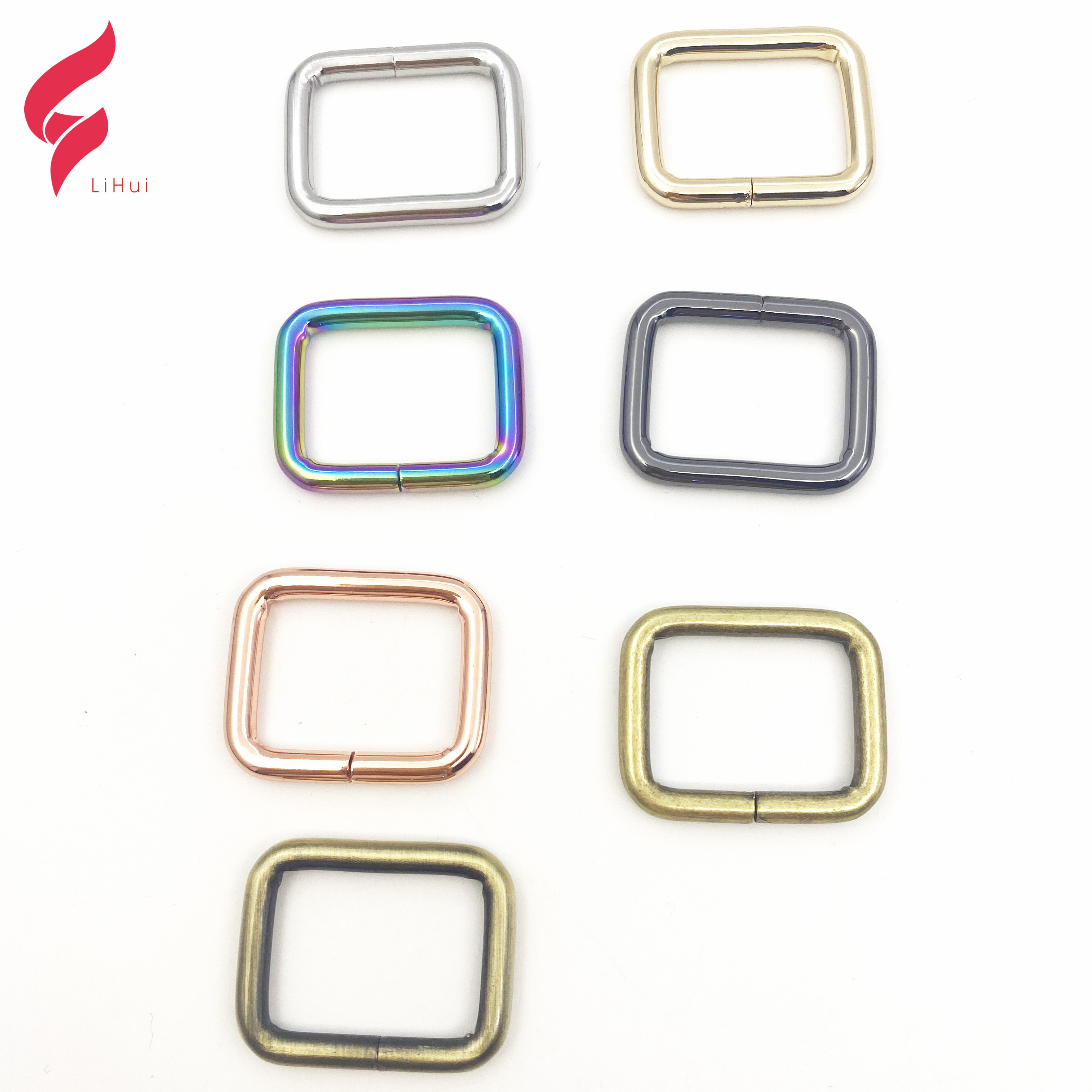 High quality 1 inch rectangle handbag ring handbag accessories hardware square rings for bag decorative buckle