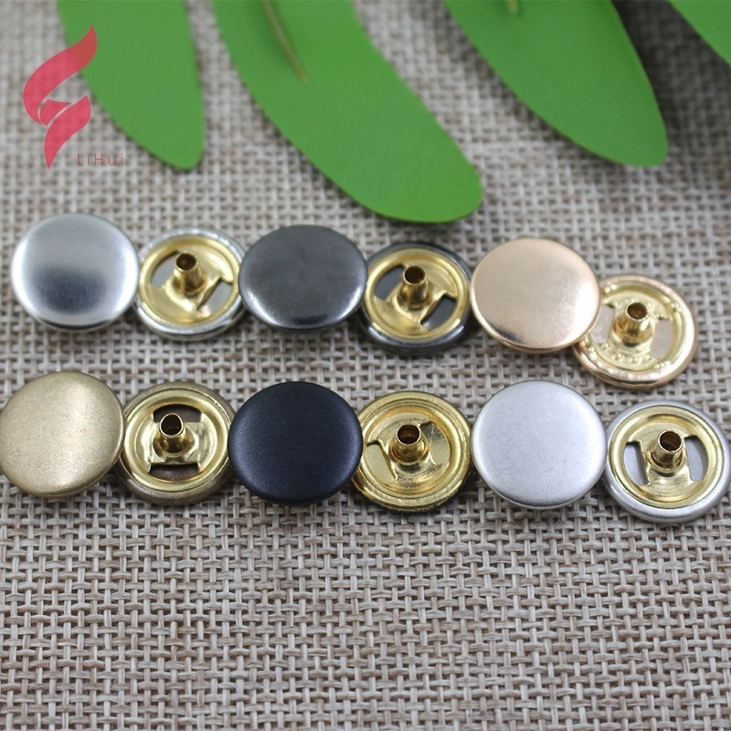 Lihui hardware jeans buttons with logo shank button Light gold coat Enamel Custom Button