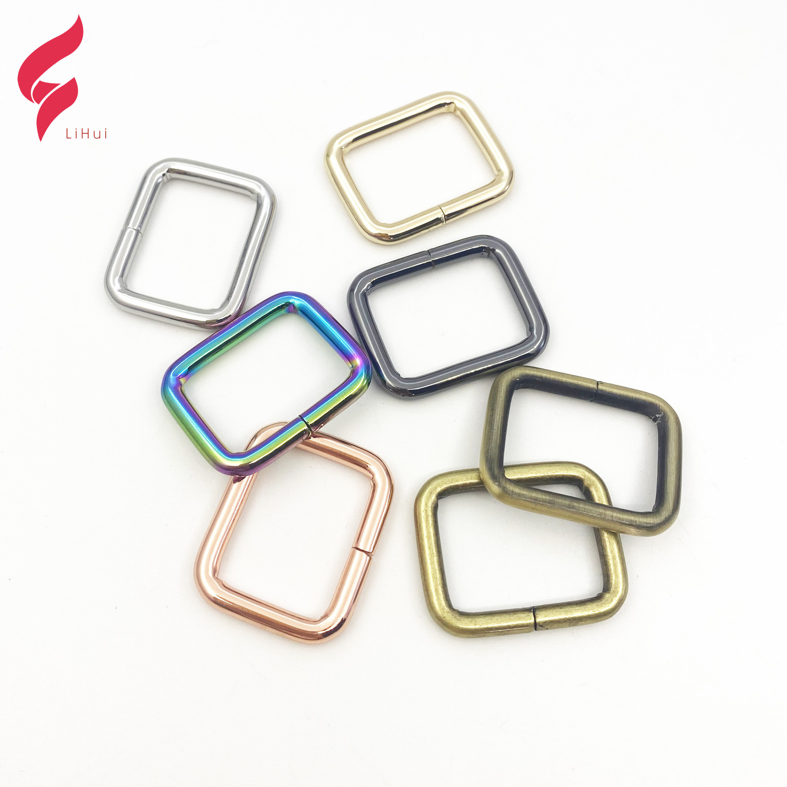 High quality 1 inch rectangle handbag ring handbag accessories hardware square rings for bag decorative buckle