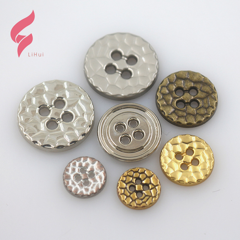 Lihui hardware Brand Name Roses Gold Logo Metal Custom gold brass four parts metal button snaps Custom 15mm Metal Silver Snap