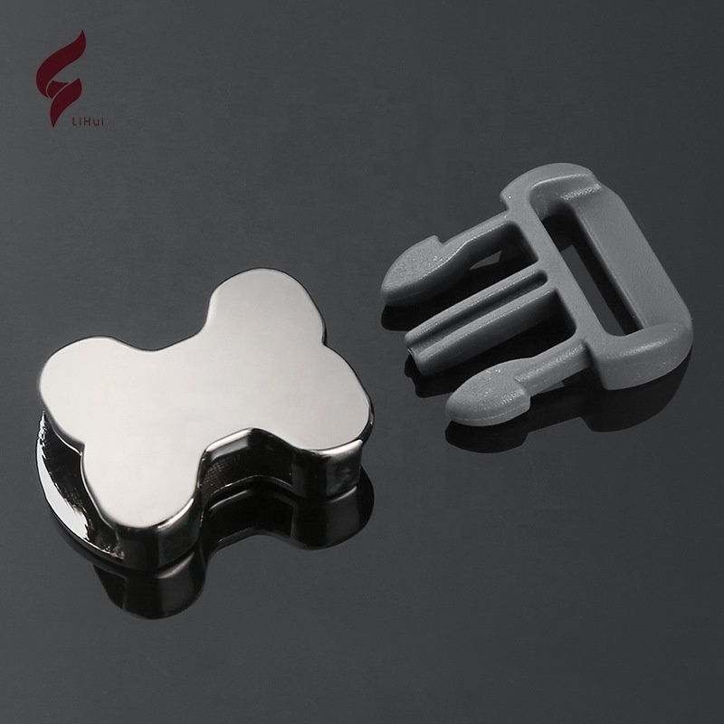 Lihui  side release plastic metal bone shape dog buckle fast release buckles for pet bag collar buckle