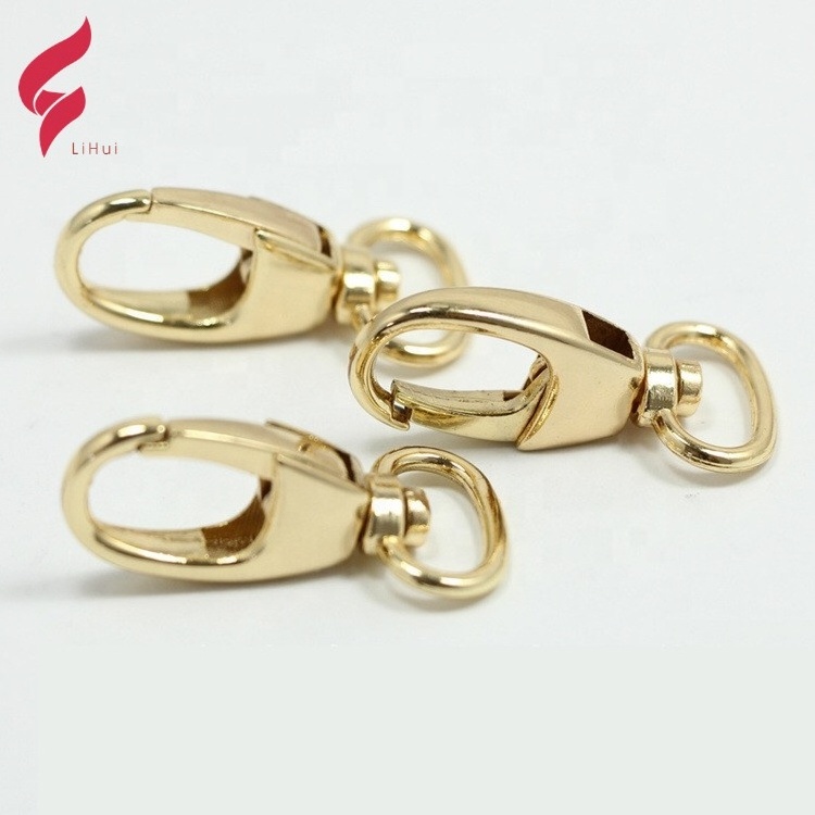 Hot Sale High Quality Shining Gold Plated Bag Hardware Snap Hook Clip Swivel Snap Hook for Handbags Custom Metal Eco-friendly