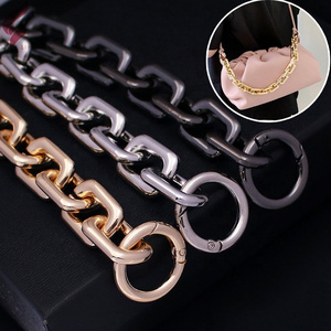 Lihui chunky luxury heavy gold metal Stainless Steel bag purse handbag chain shoulder strap for ladies