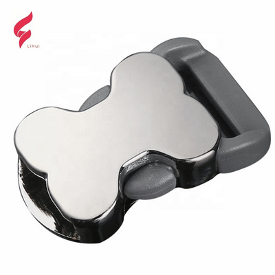 Lihui  side release plastic metal bone shape dog buckle fast release buckles for pet bag collar buckle