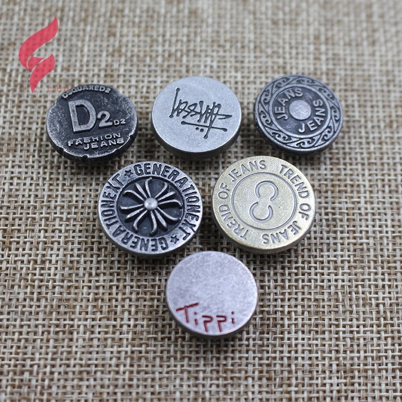 Lihui hardware high quality Accessories And Rivets Design Alloy Press Stud Snap Custom Logo Denim Buttons Jeans Button