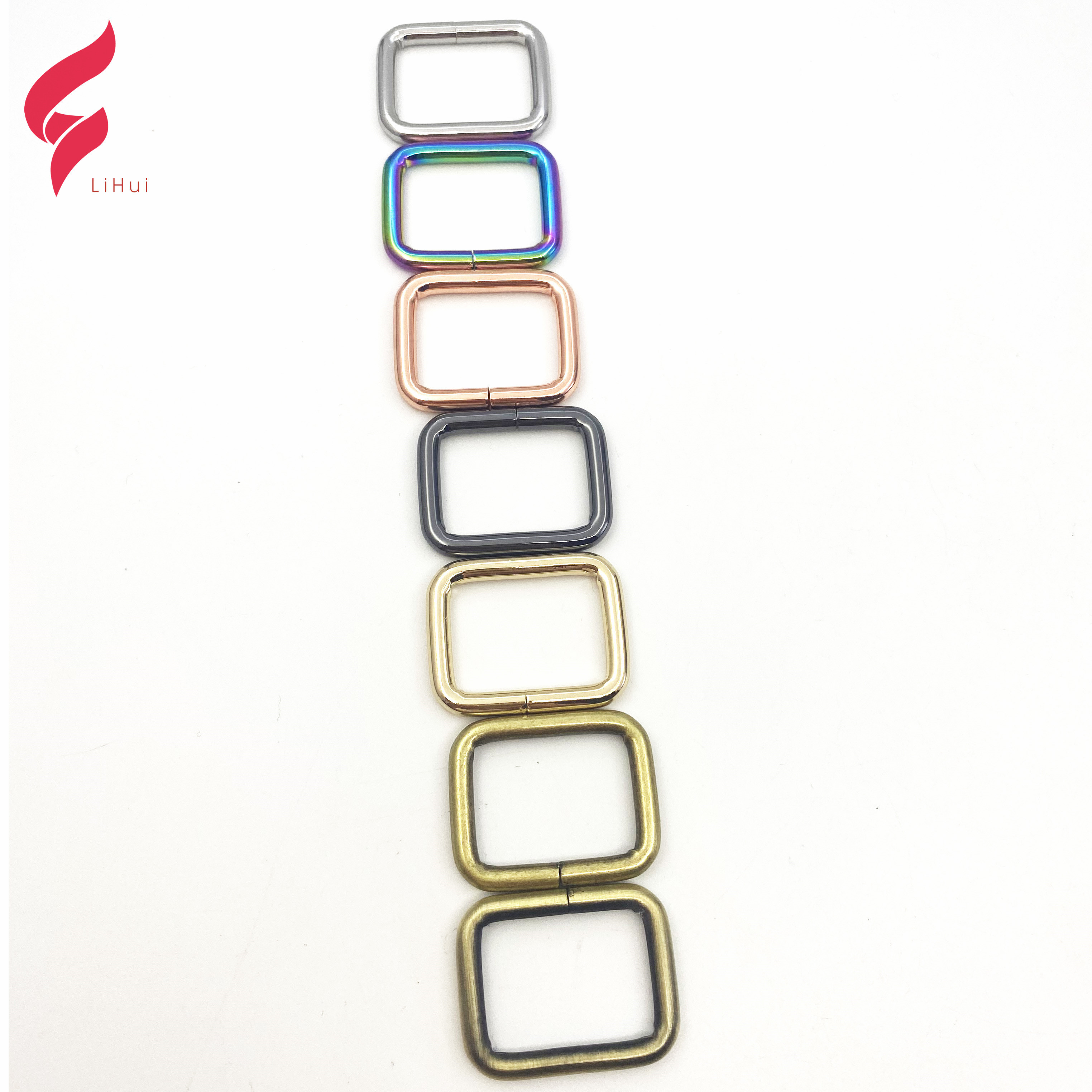 High quality 1 inch rectangle handbag ring handbag accessories hardware square rings for bag decorative buckle