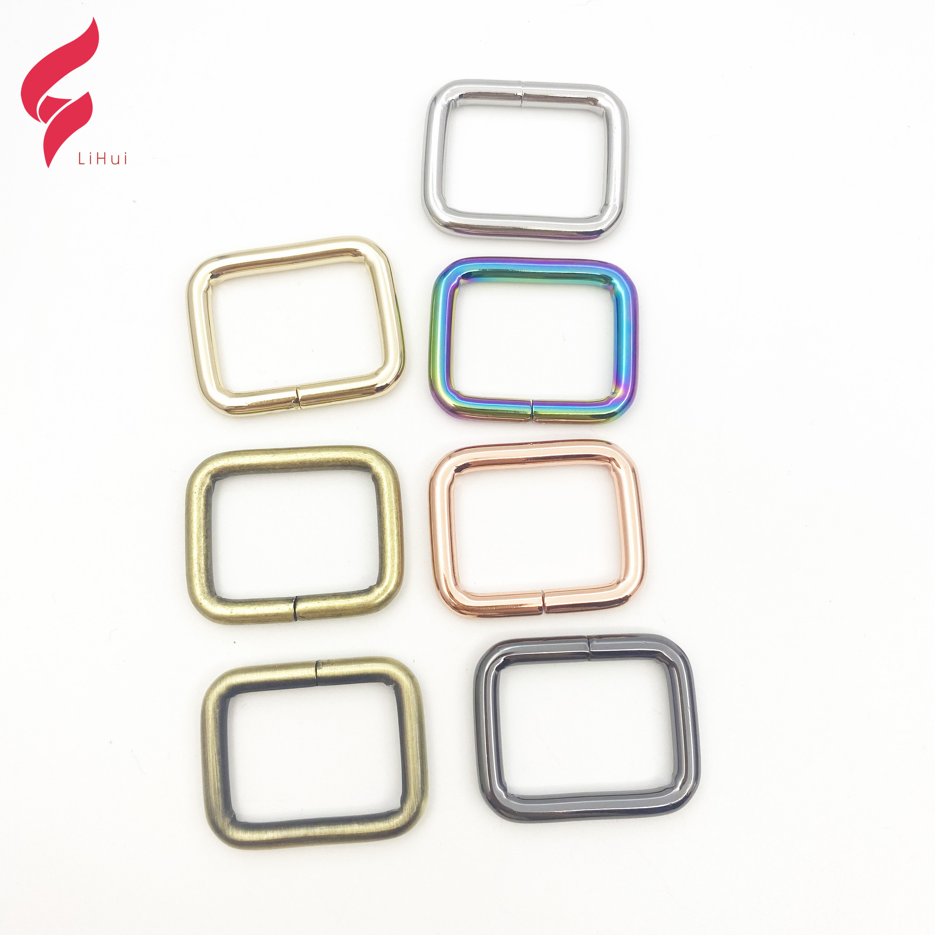 High quality 1 inch rectangle handbag ring handbag accessories hardware square rings for bag decorative buckle