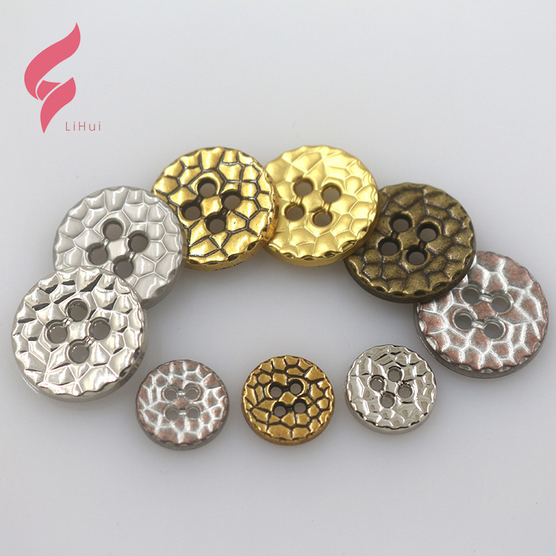 Lihui hardware Brand Name Roses Gold Logo Metal Custom gold brass four parts metal button snaps Custom 15mm Metal Silver Snap