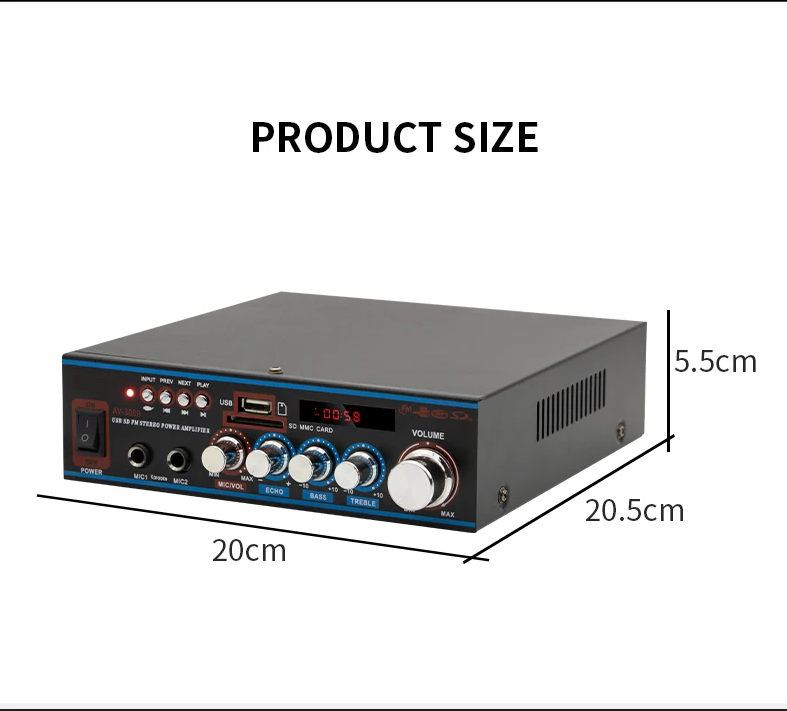 Lihui 2.0 High Performance Bluetooth Mini HIFI Amplifiers Sound MUsic Audio Power Amplifiers For Home 4-6 Inch Horn TV Computer