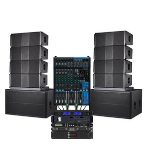 Dual 18inch Subwoofer Line Array Speaker System Power Amplifier And Mixer High Quality Sound System Stage Speaker Set