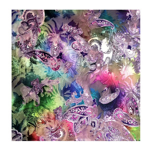 Brocade floral printed elastic polyester elastane burnout silk velvet fabric for garment dress