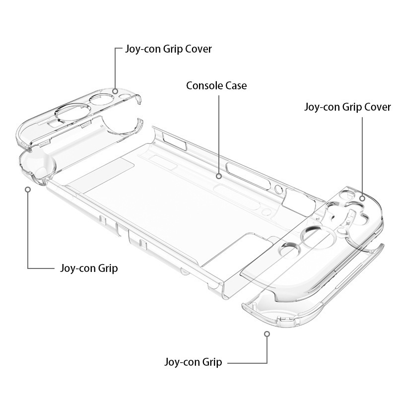 NSLikey Crystal Case for Nintendo Switch Crystal Protective Case Skin