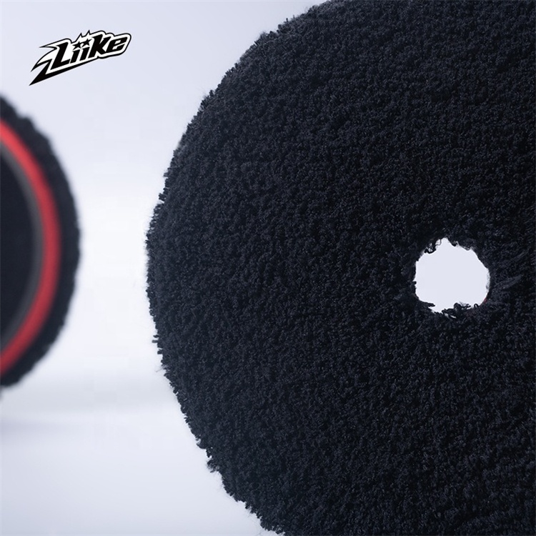 Auto Black 5 Inch Wool Polishing Pad Light Cut Polishing Pad For Automotive Detail Polishing