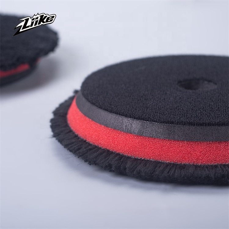 Auto Black 5 Inch Wool Polishing Pad Light Cut Polishing Pad For Automotive Detail Polishing