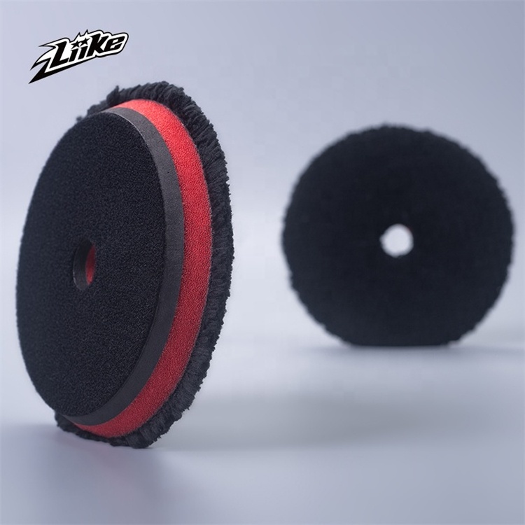 Auto Black 5 Inch Wool Polishing Pad Light Cut Polishing Pad For Automotive Detail Polishing