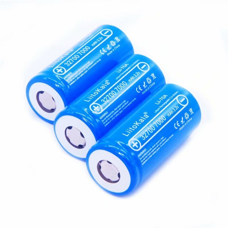 LiitoKala 32700 cells lifepo4 7000 mah 3.2 V rechargeable battery with flat top LiFePO4 for flashlight 32700 battery 6500