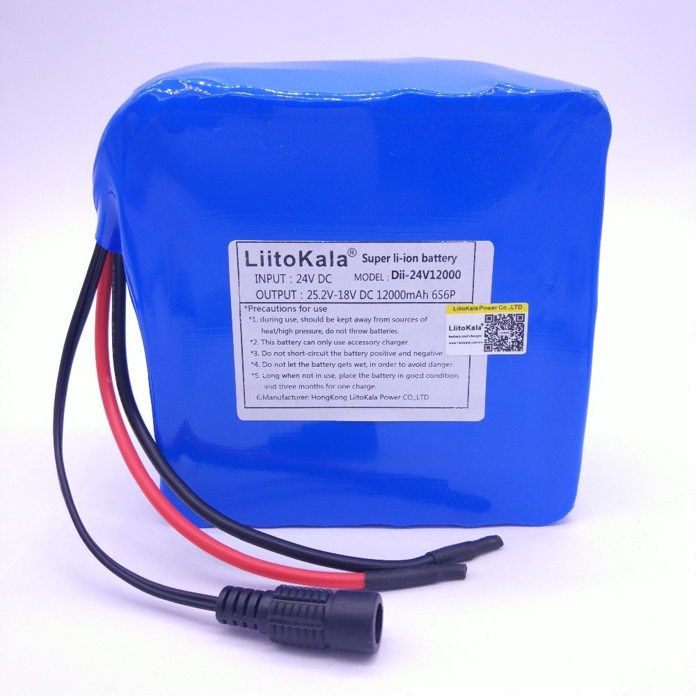 LiitoKala 24v 12ah lithium ion battery 24 v 12ah 15A BMS 250w 24v 350w battery pack for wheelchair motor kit electric power