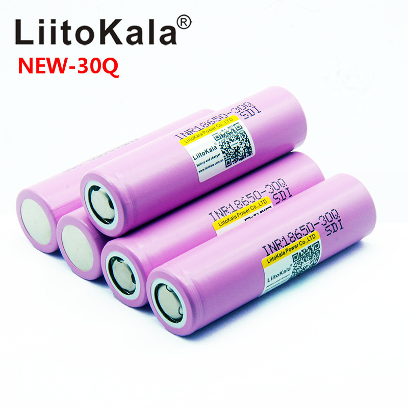 LiitoKala 100% original New for INR 18650 battery 3.7V 3000mAh INR18650 30Q li-ion Rechargeable Batteries