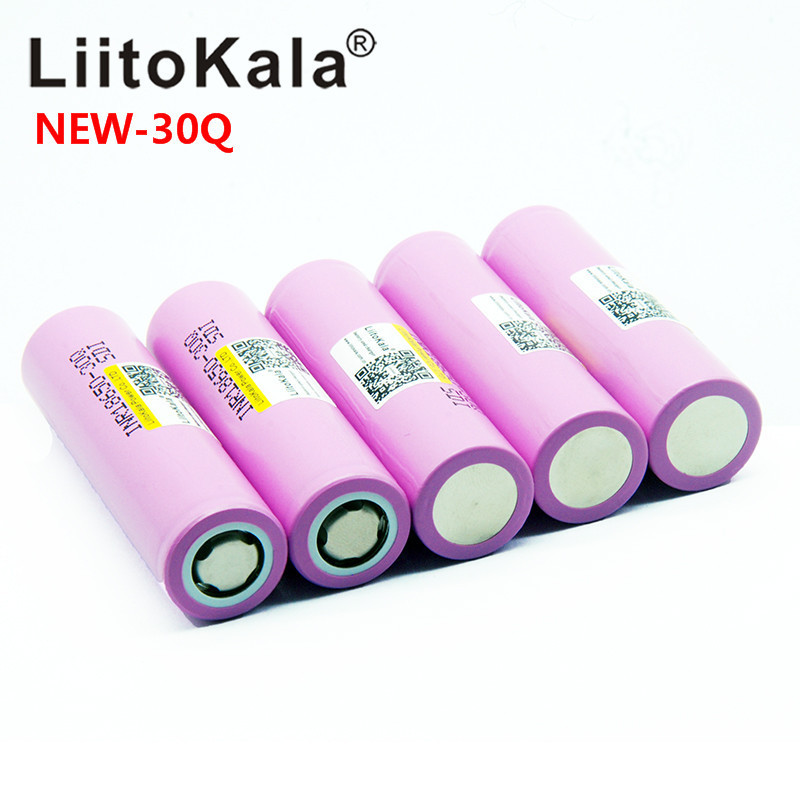 LiitoKala 100% original New for INR 18650 battery 3.7V 3000mAh INR18650 30Q li-ion Rechargeable Batteries