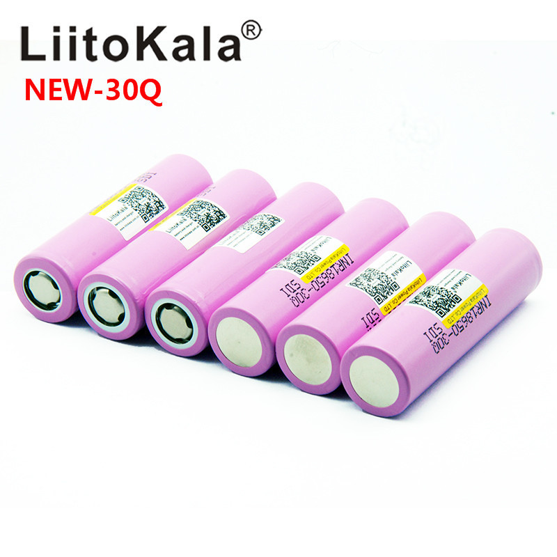 LiitoKala 100% original New for INR 18650 battery 3.7V 3000mAh INR18650 30Q li-ion Rechargeable Batteries