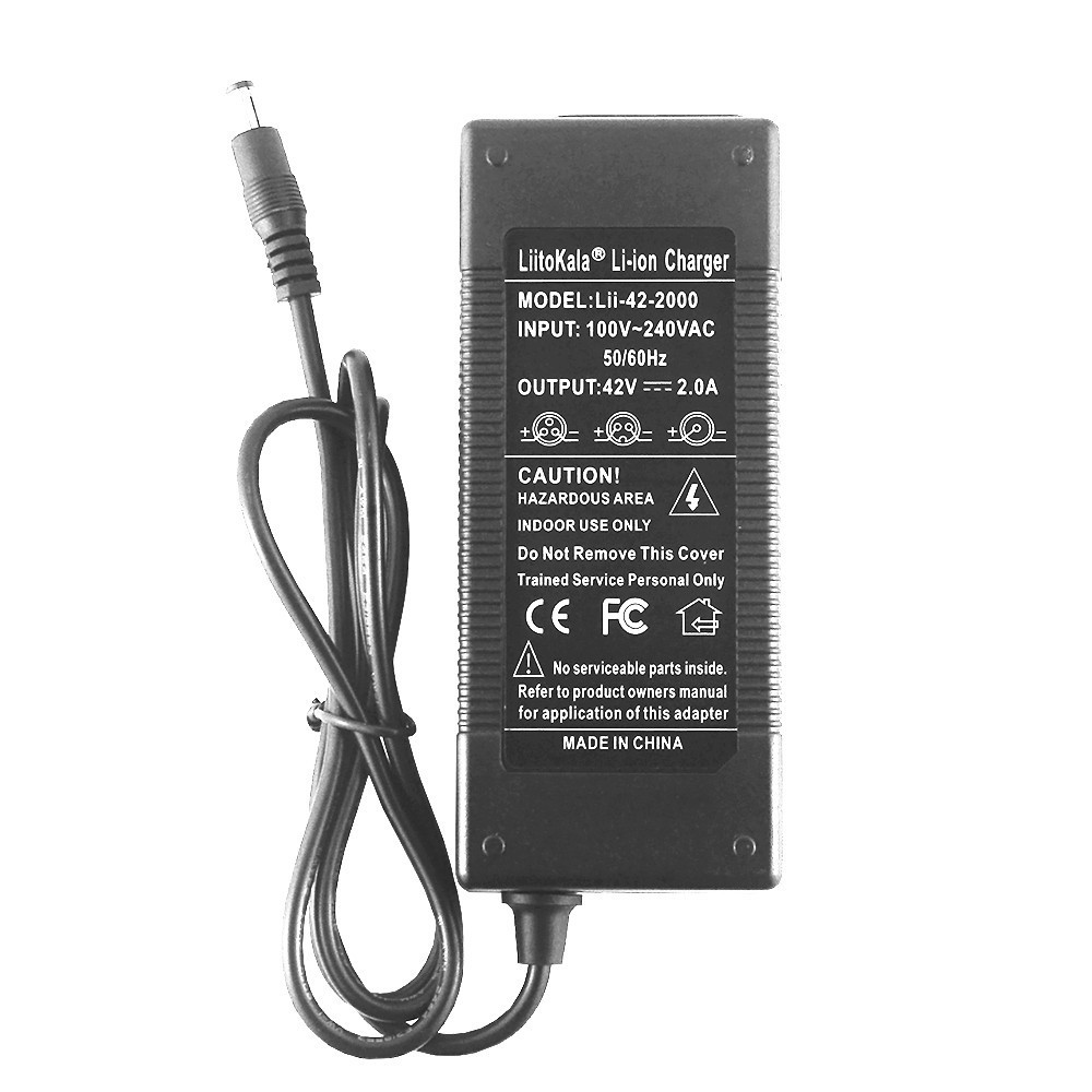 LiitoKala 10S 36V2A charger 42V 2A Charger 100-240V Input Lithium Li-ion Charger For 36V Electric Bike and wo-wheel Vehicle