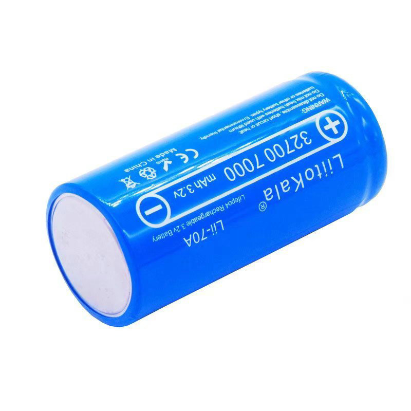 LiitoKala 32700 cells lifepo4 7000 mah 3.2 V rechargeable battery with flat top LiFePO4 for flashlight 32700 battery 6500