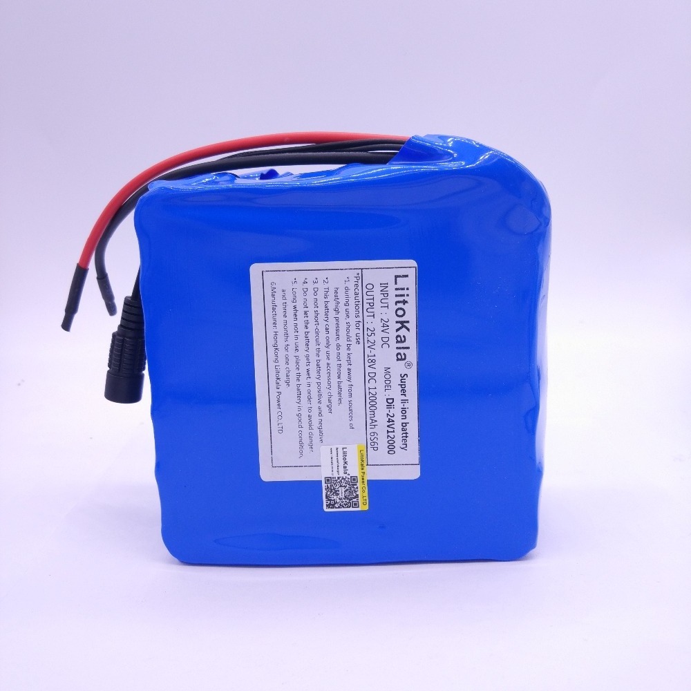 LiitoKala 24v 12ah lithium ion battery 24 v 12ah 15A BMS 250w 24v 350w battery pack for wheelchair motor kit electric power