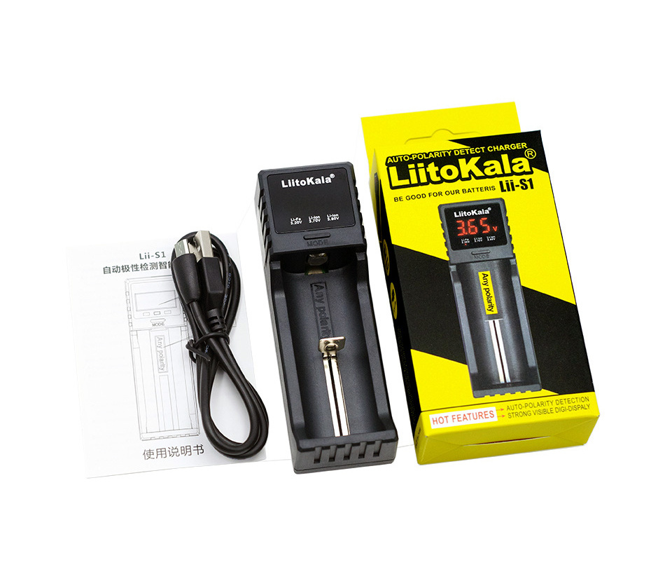 Original LiitoKala Lii-S1 battery Charger for 18650 26650 21700 18350 AA AAA 3.7V/3.2V/1.2V/1.5V lithium NiMH battery.