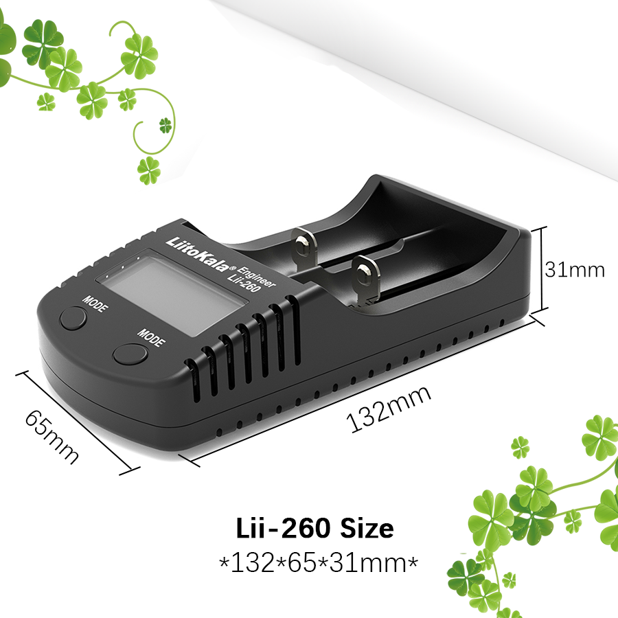 LiitoKala Factory outlet Lii-260 Smart Battery Charger for Li-ion 3.7V/4.2V 21700 18650 26650 18350 14500 battery