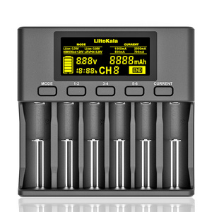 LiitoKala Lii-S6 Battery charger 18650 charger 6-Slot Auto-Polarity Detect for Li-Ion 18650 26650 21700 NiMH AA AAA batteries