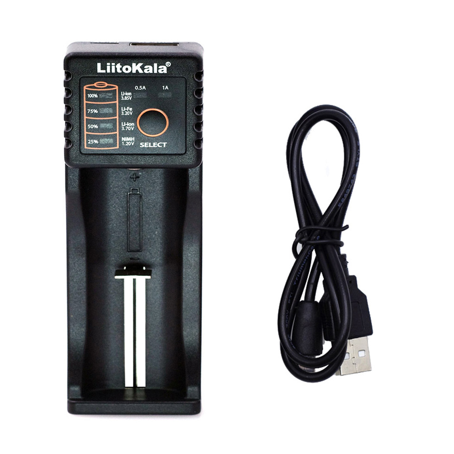 LiitoKala Lii-100 18650 Battery Charger for 3.7V Li-Ion 18650 21700 26650 16340 14500 1.2V NiMH / NiCd Battery.