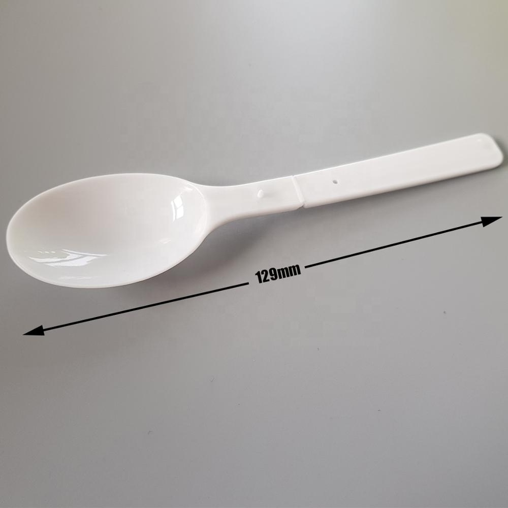 custom printed ice cream scoop Plastic  Foldable disposable spoon fruit cake salad Spoon plastic cutlery