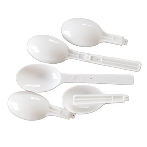 custom printed ice cream scoop Plastic  Foldable disposable spoon fruit cake salad Spoon plastic cutlery