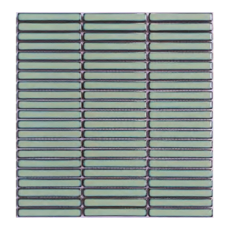 Wholesale Hotel Ceramics Blue Grey Backsplash Mosaic Ceramic Mosaic Strip Porcelain Mosaic