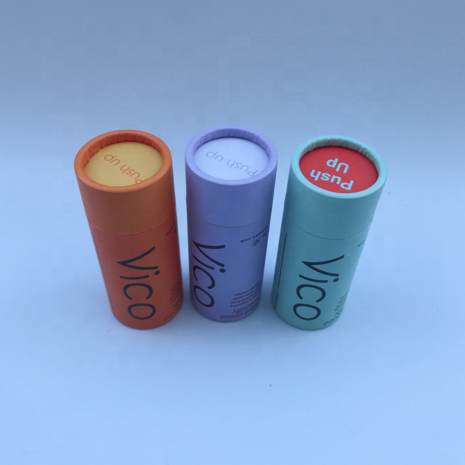 100% biodegradable Round Essential Oil Paper Packaging kraft Cardboard Cosmetic Cylinder Tube Box