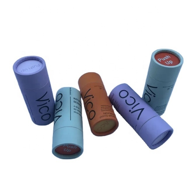 100% biodegradable Round Essential Oil Paper Packaging kraft Cardboard Cosmetic Cylinder Tube Box