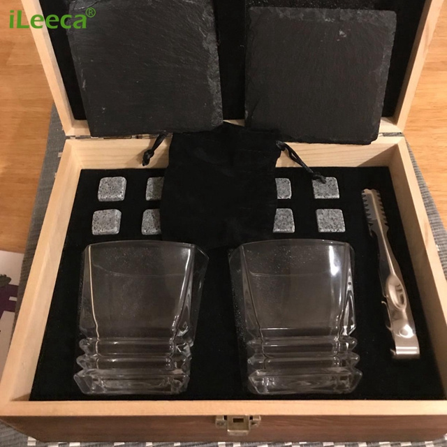 Stainless Steel Whiskey Stones Chilling Rocks Reusable Ice Cubes for wooden boxs