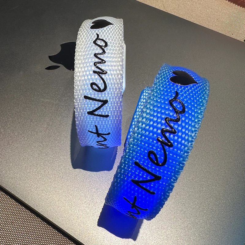 Free Design Disposable Button Battery Glow Bracelets LED Wrist Band Custom LOGO Party Bracelet Led Event RGB Led Wristband