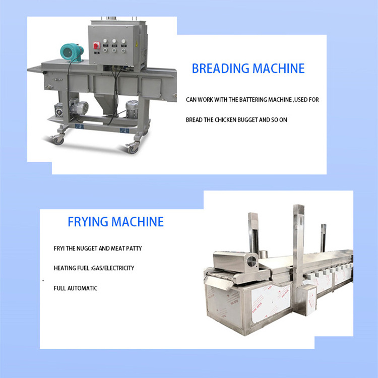 Automatic Onion Ring chicken nugget forming battering breading frying freezing machine