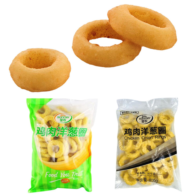 Automatic Onion Ring chicken nugget forming battering breading frying freezing machine