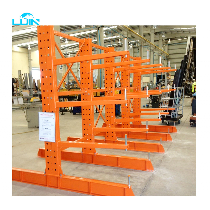 Steel heavy duty cantilever racking system for pvc pipe