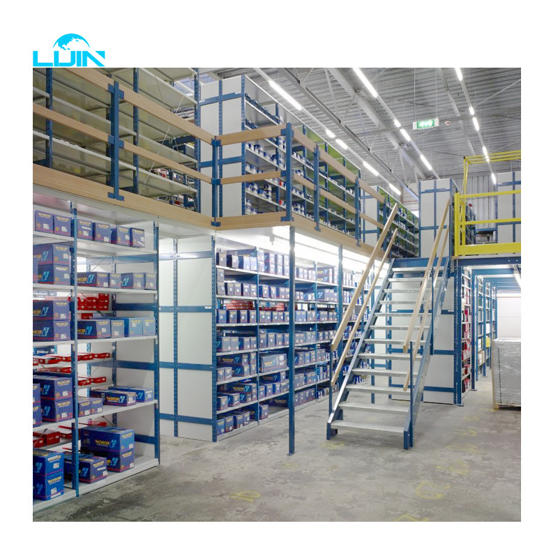 Lijin Industrial Multi- Levels Powder Coating China Suppliers Q235 Steel Metal Sheet Wooden Floor Storage Pallet Rack Mezzanine