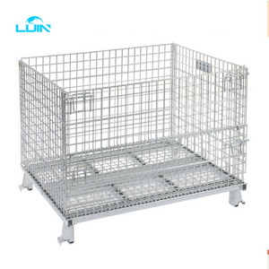 Heavy Duty Steel High capacity warehouse Mesh box wire cage metal bin storage container