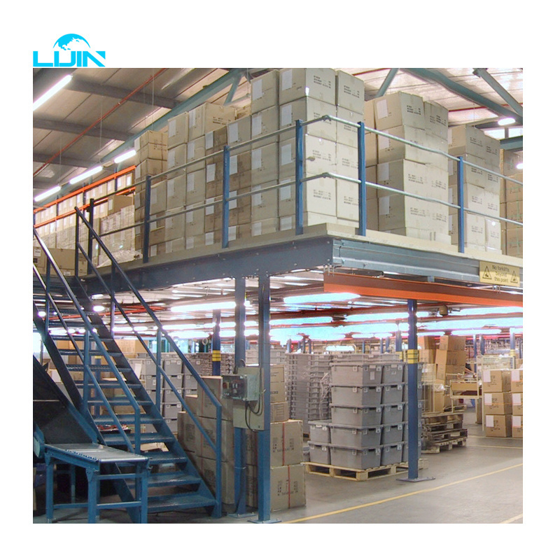 Lijin Industrial Multi- Levels Powder Coating China Suppliers Q235 Steel Metal Sheet Wooden Floor Storage Pallet Rack Mezzanine