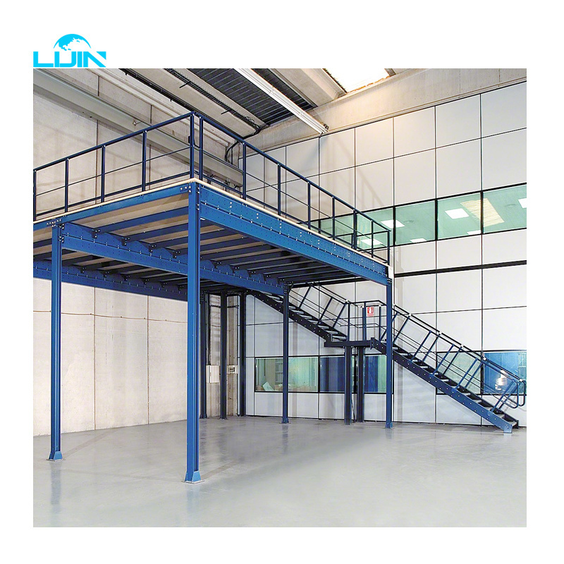 Lijin Industrial Multi- Levels Powder Coating China Suppliers Q235 Steel Metal Sheet Wooden Floor Storage Pallet Rack Mezzanine