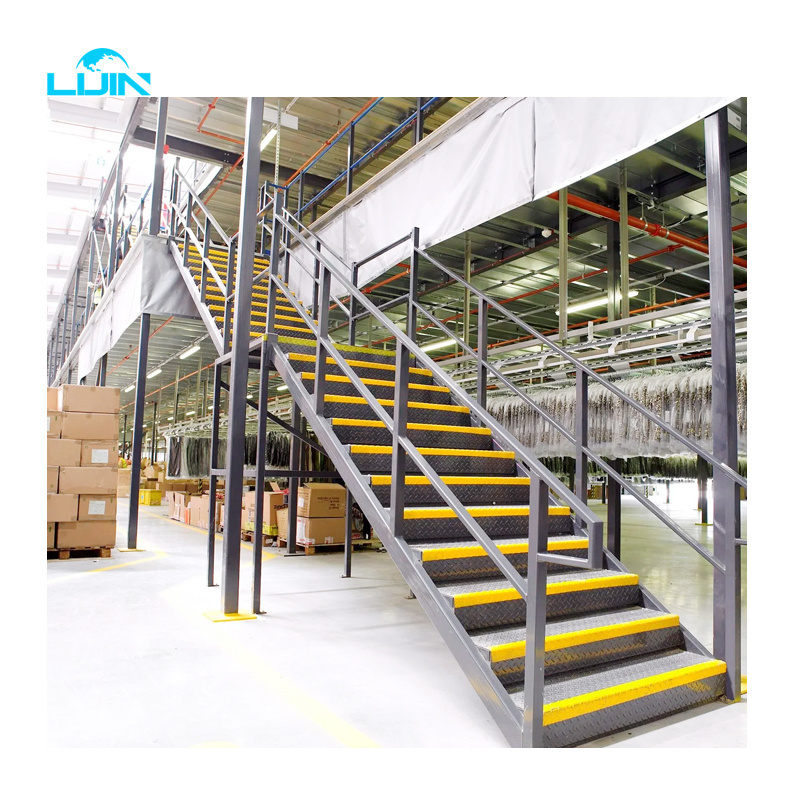 300 Kg Metal Storage Rack Floor Shelf Multi Level Steel Warehouse Mezzanine Assemble Shelves Racking