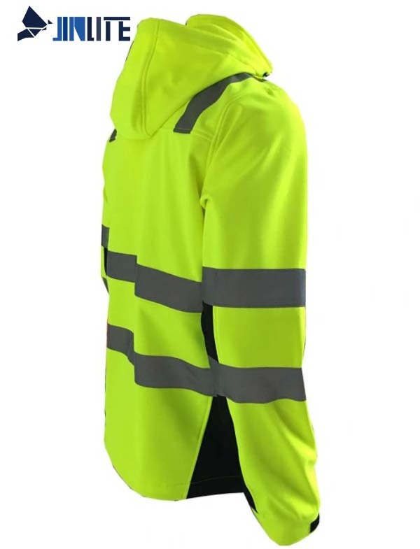 High visibility  Waterproof Hi Vis Clothing Softshell Safety Jacket FOB Bangladesh security jacket reflective jacket